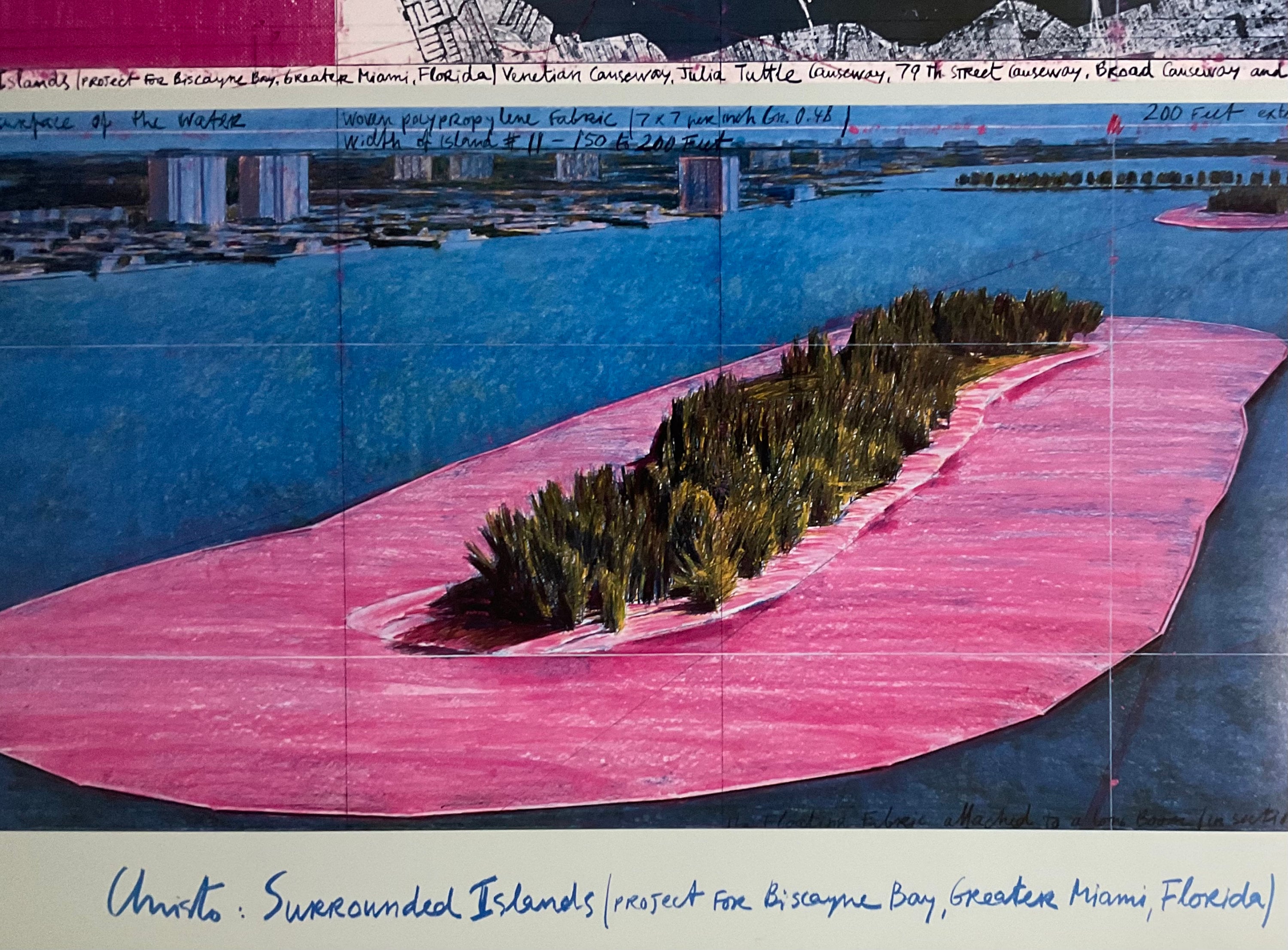 Christo - Surrounded Islands - Lithographic Poster 97x62 Cm - Etsy