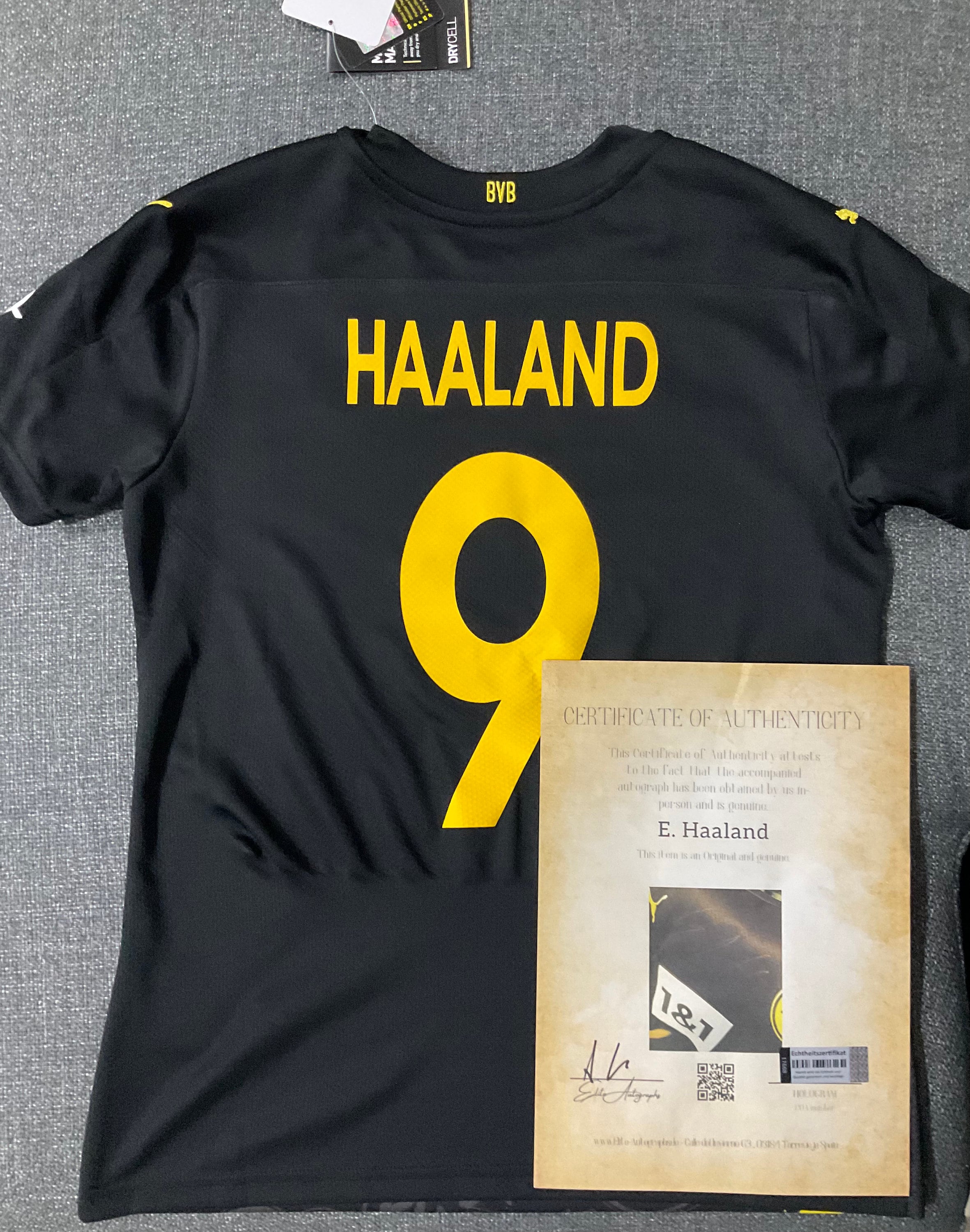 Erling Haaland, Borussia Jersey Signed, With Certificate - Etsy