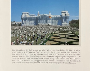 Christo and Jeanne Claude - Wrapped Reichstag, Berlin 1971-95 - Official Schumacher edition with postcard 1995