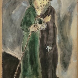 Marc Chagall - Moses and Aaron - Lithograph from 1986, limited edition cm 52x37, with certificate