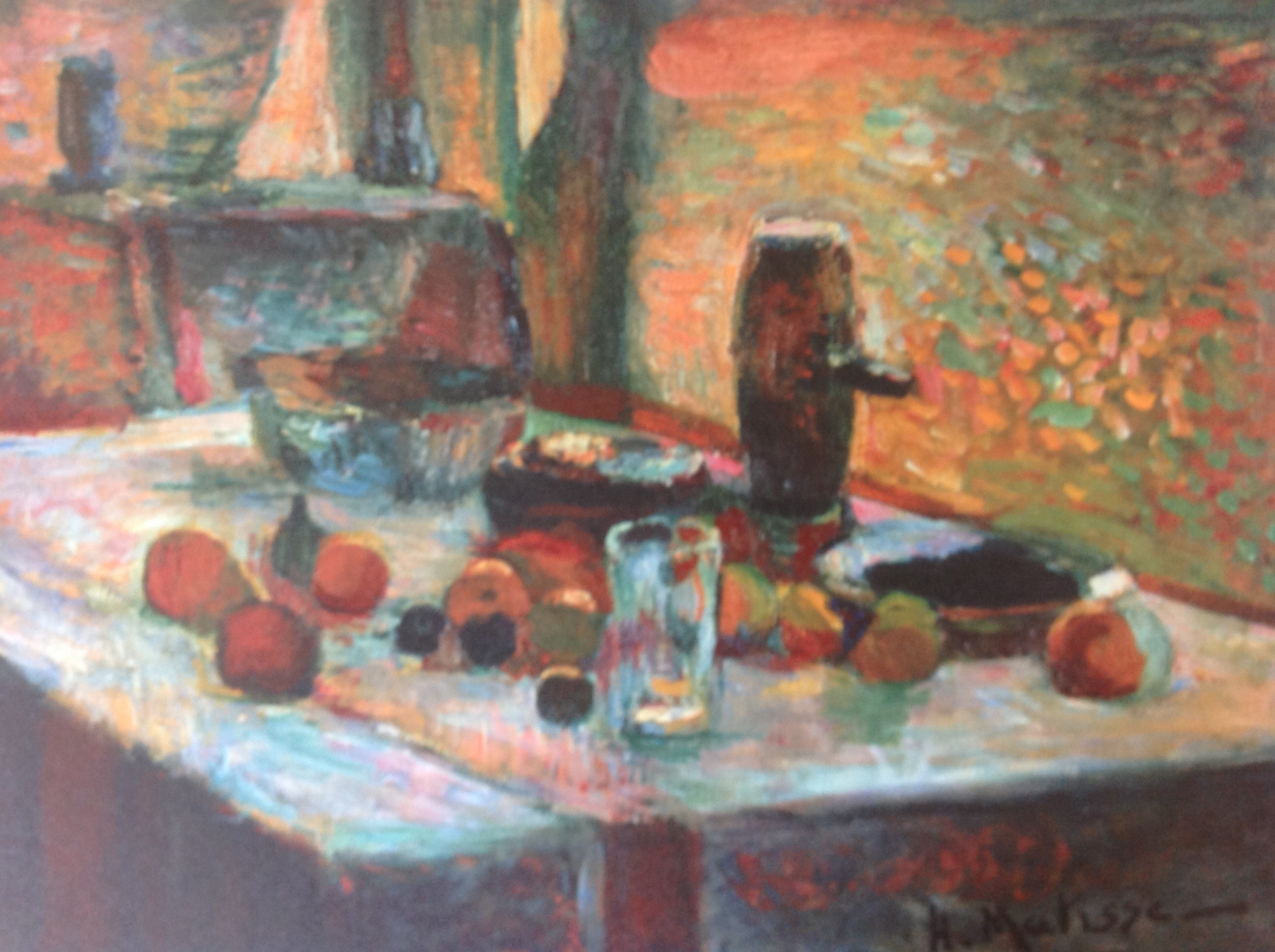 アンリ・マティス - 最初の静物画、オレンジ - 52x37 cm リトグラフ