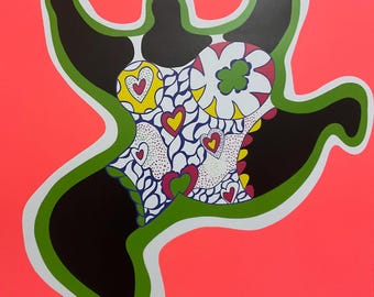 Niki De Saint Phalle - Leaping Nana - Offset Lithograph Cm 70x50