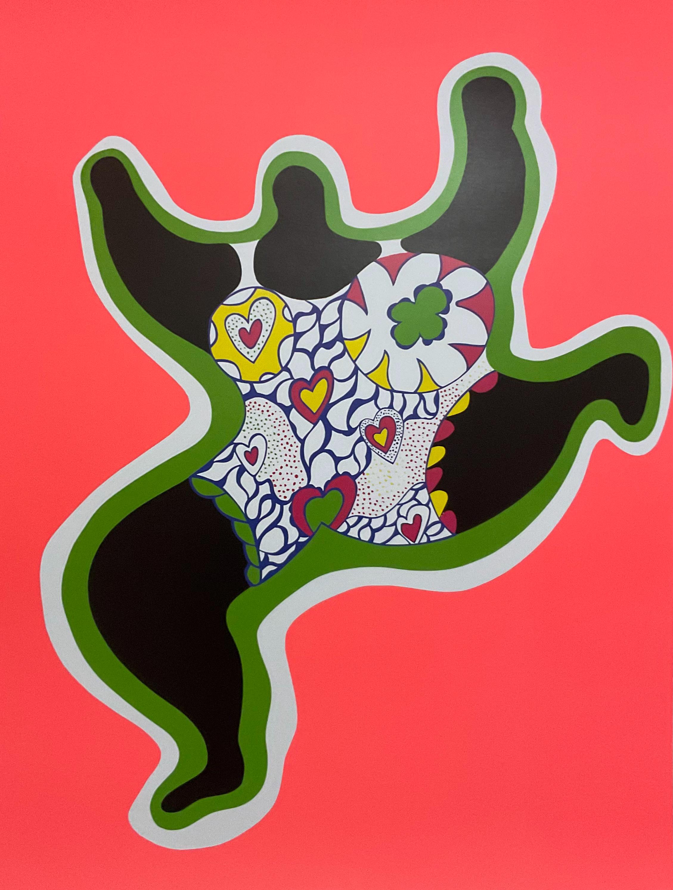 希少1960-70s ミッドセンチュリー コンキスタドール レリーフアート Niki De Saint Phalle - Leaping Nana - Offset Lithograph Cm 70x50