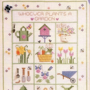 Garden sampler cross stitch pdf pattern