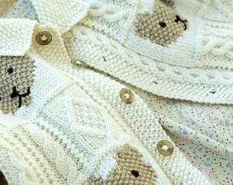 Knit Teddy Bear Sweater for Baby ,pattern, pdf