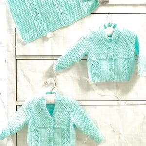 Vintage Baby-Decke & Strickjacke, 35 cm Brustumfang (PDF Muster)