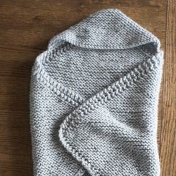 Knitting Pattern for  Hooded Baby Blanket PDF