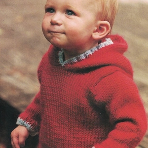 Knitting Pattern for  Hoodie 1-6 year size  PDF