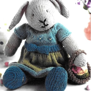 Knitting Pattern for Bunny Toy ,PDF