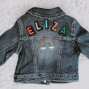 Denim Jacket / Personalized Custom Name / Unisex Baby Toddler Infant Girl Boy Jean / First Birthday Gift / Baby Shower Mama Pregnancy