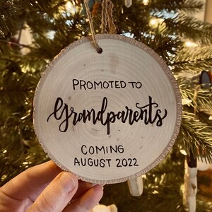 Promoted to Grandparents / Personalized Baby Announcement Pregnancy Birch Tree Ornament / Christmas Holiday Gift New Arrival / Aunt Uncle