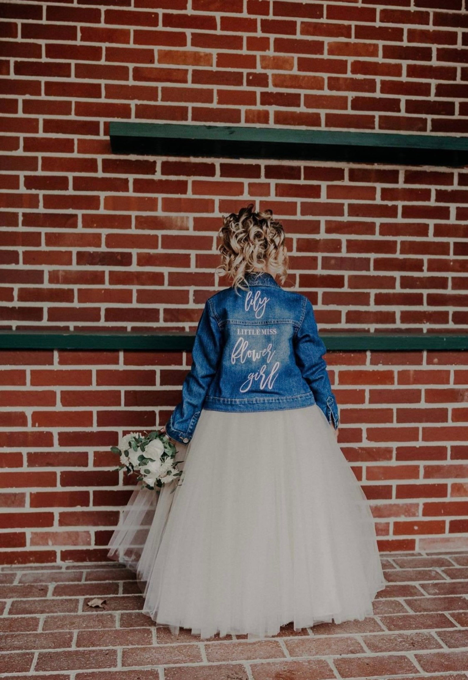 Little Miss Flower Girl Denim Jacket / Wedding Date / Bridal Etsy