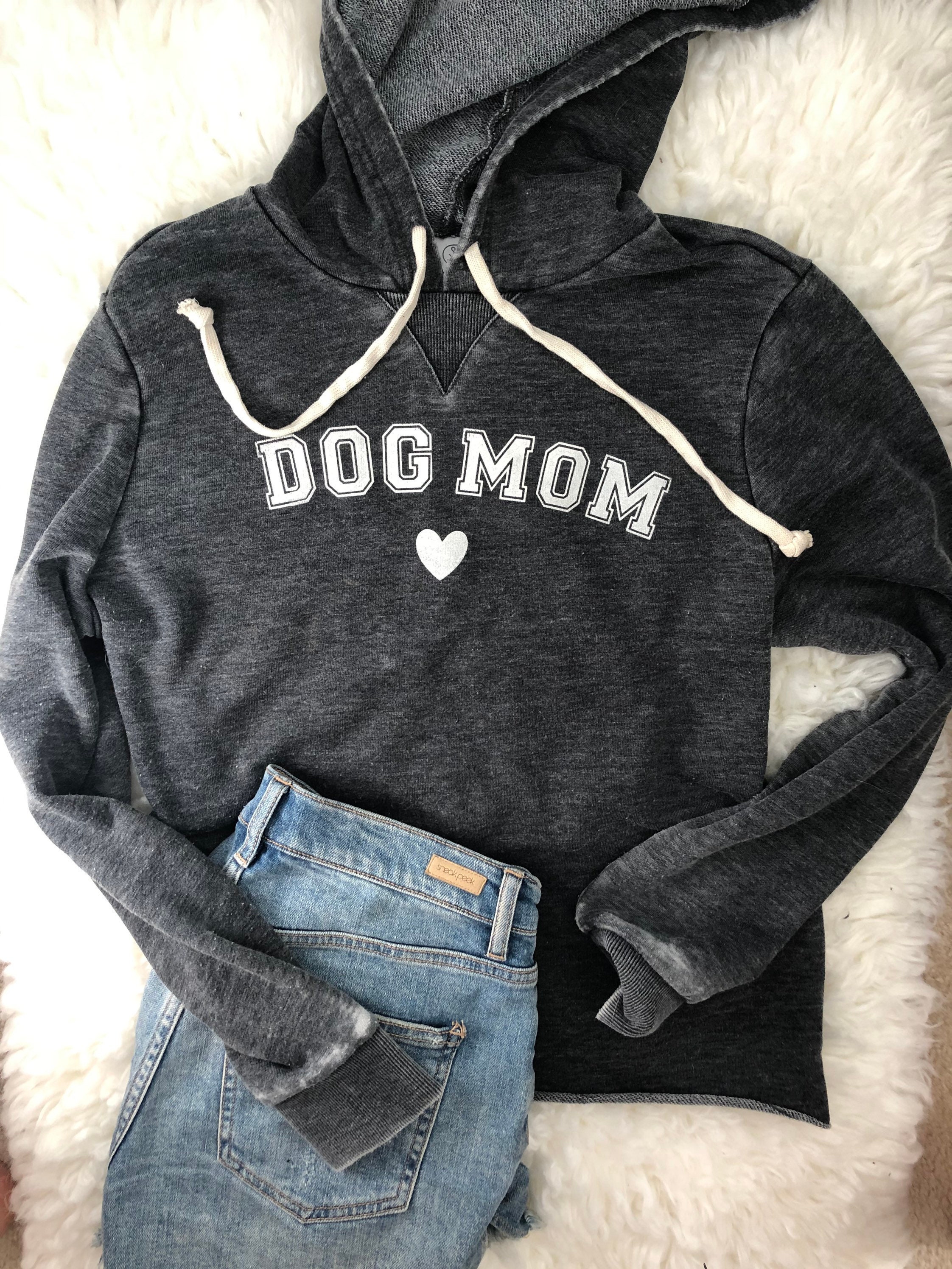 Dog Mom Hoodie Washed Relaxed Style womens screen print | Etsy