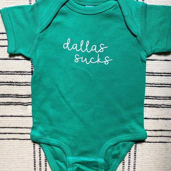 Dallas Sucks Baby Unisex Onesie kelly green Football Baby Shower Gift Newborn Infant Father' Day Mothers