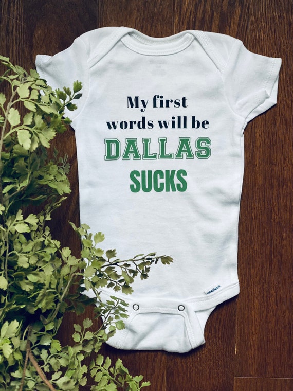 Dallas Sucks Baby Unisex Onesie kelly green Football Baby Shower Gift Newborn Infant Father' Day Mothers