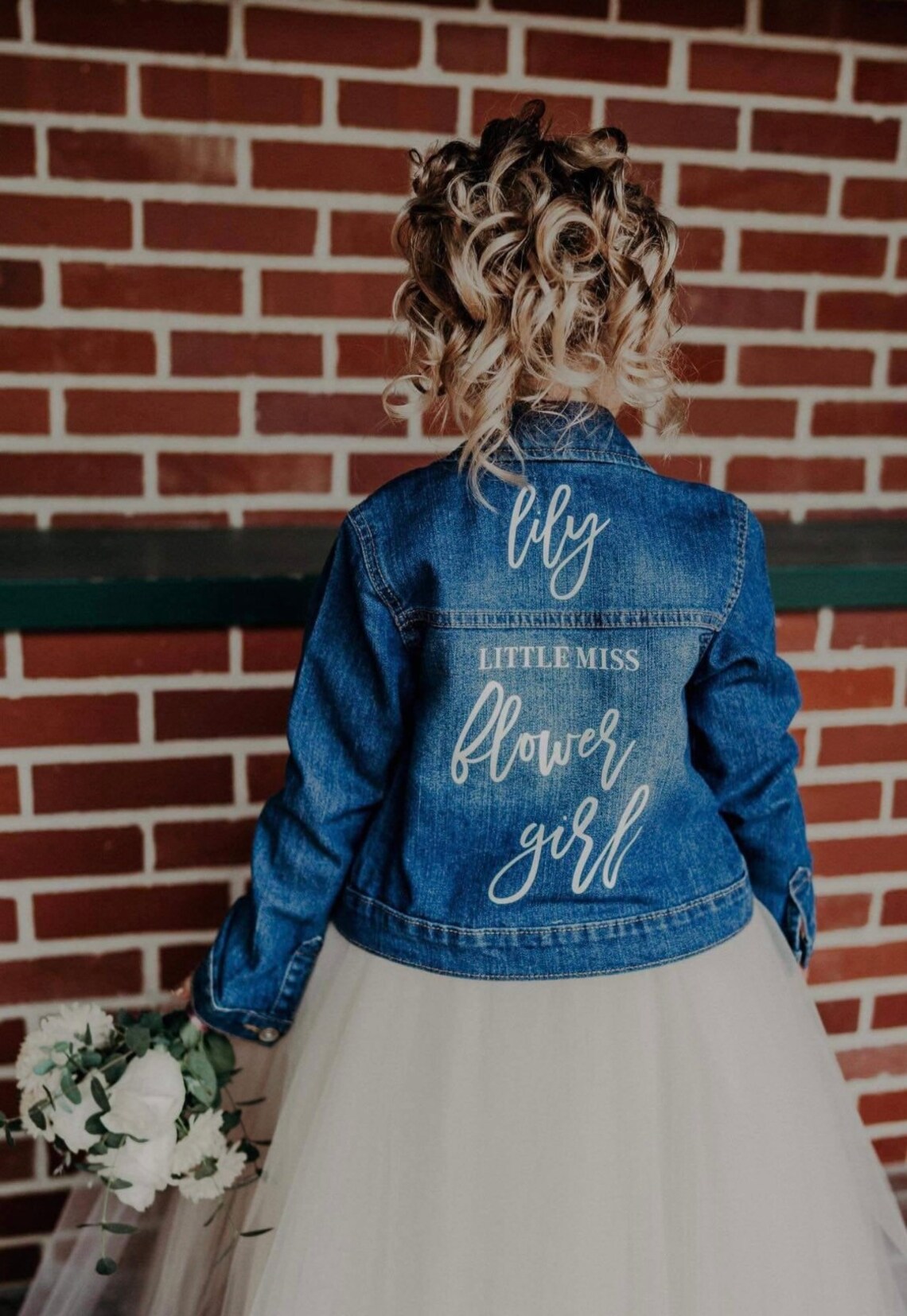 Little Miss Flower Girl Denim Jacket / Wedding Date / Bridal Etsy