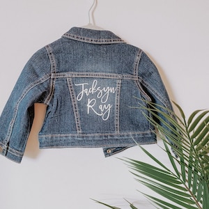 Denim Jacket / Personalized Custom Name / Unisex Baby Toddler Infant Girl Boy Jean / First Birthday Gift / Baby Shower Mama Pregnancy