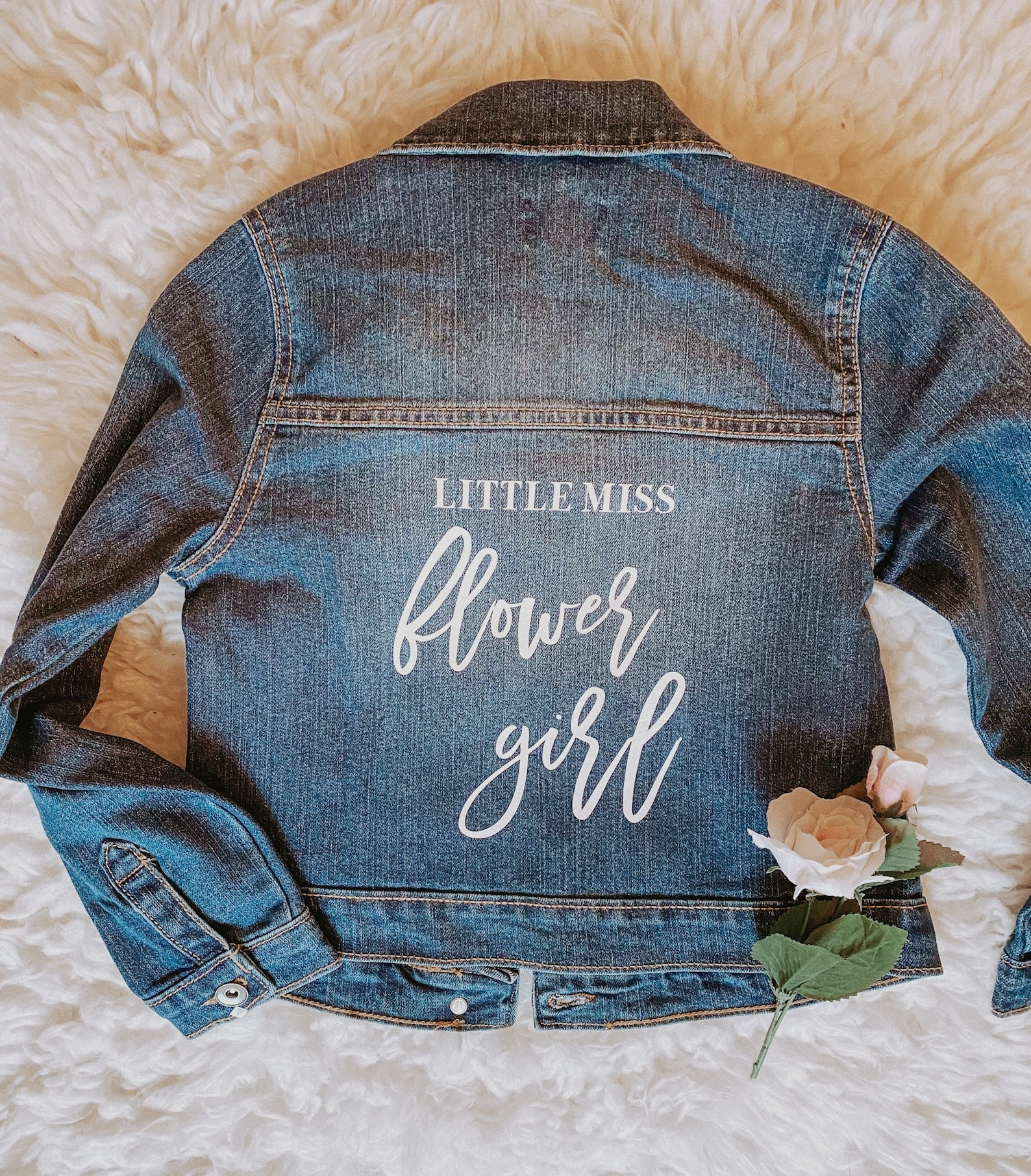 Little Miss Flower Girl Denim Jacket / Wedding Date / Bridal Etsy