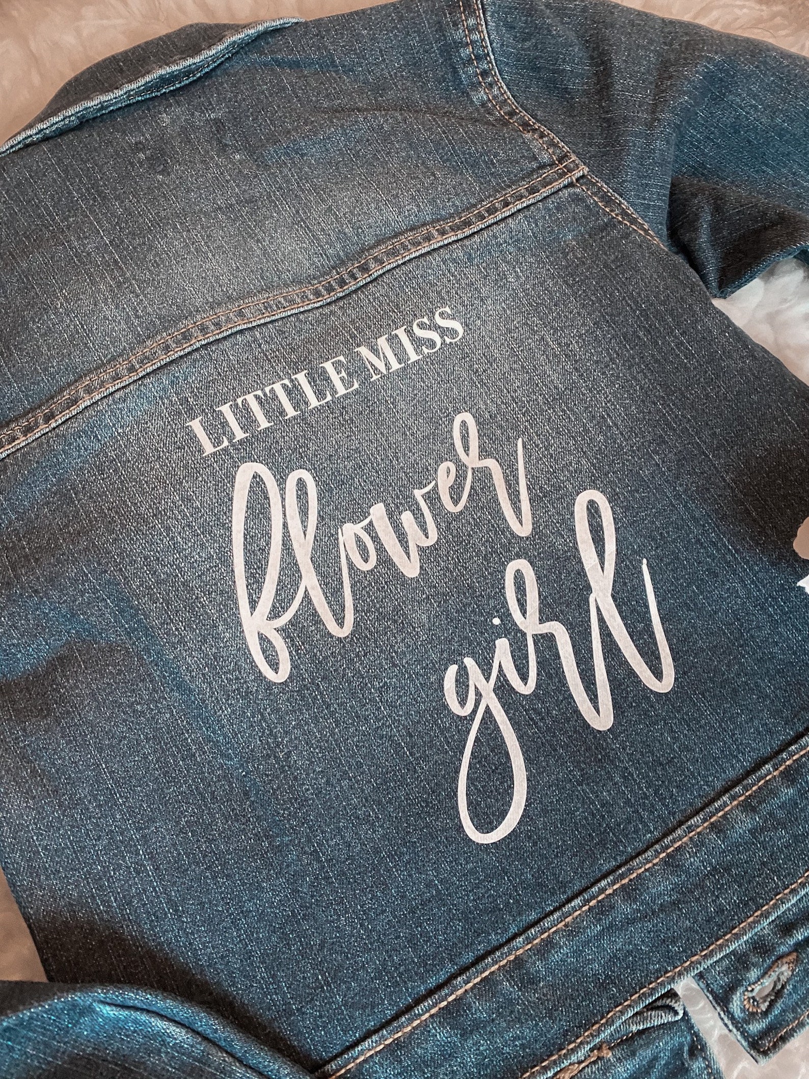 Little Miss Flower Girl Denim Jacket / Wedding Date / Bridal Etsy