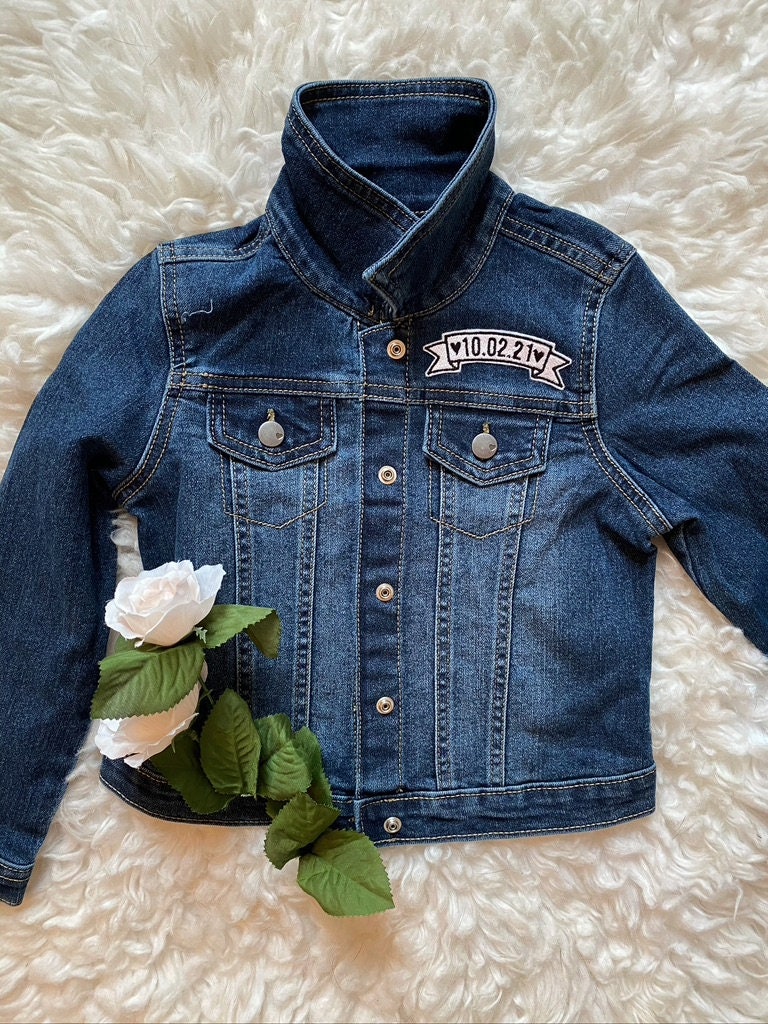 Flower Girl Denim Jacket / Handpainted Floral Design / Wedding Etsy