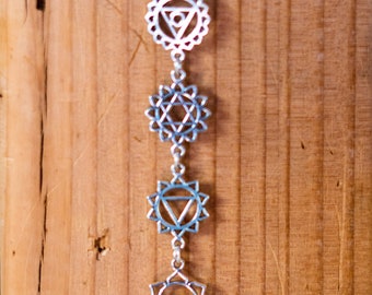 Handmade 7 Seven Chakra Silver Necklace Pendant  Necklace 7 Chakras Spiritual Necklace Spiritual Jewelry Energy Necklace