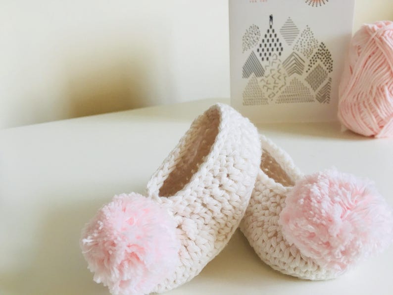 Handmade baby pompom shoes image 1