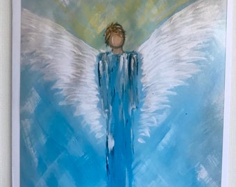 Male Angel Greeting Card made from original artwork