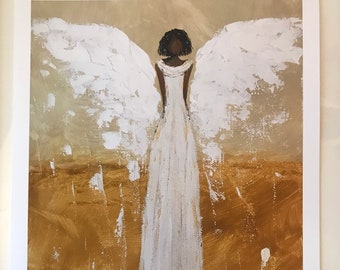 African American Guardian Angel Print