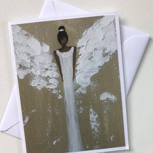 African American Angel Greeting Card made from original angel painting