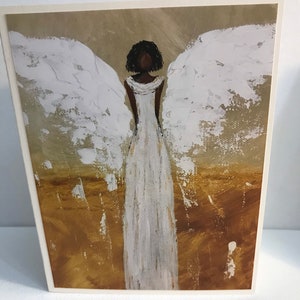 African American Angel Greeting Card made from original angel painting