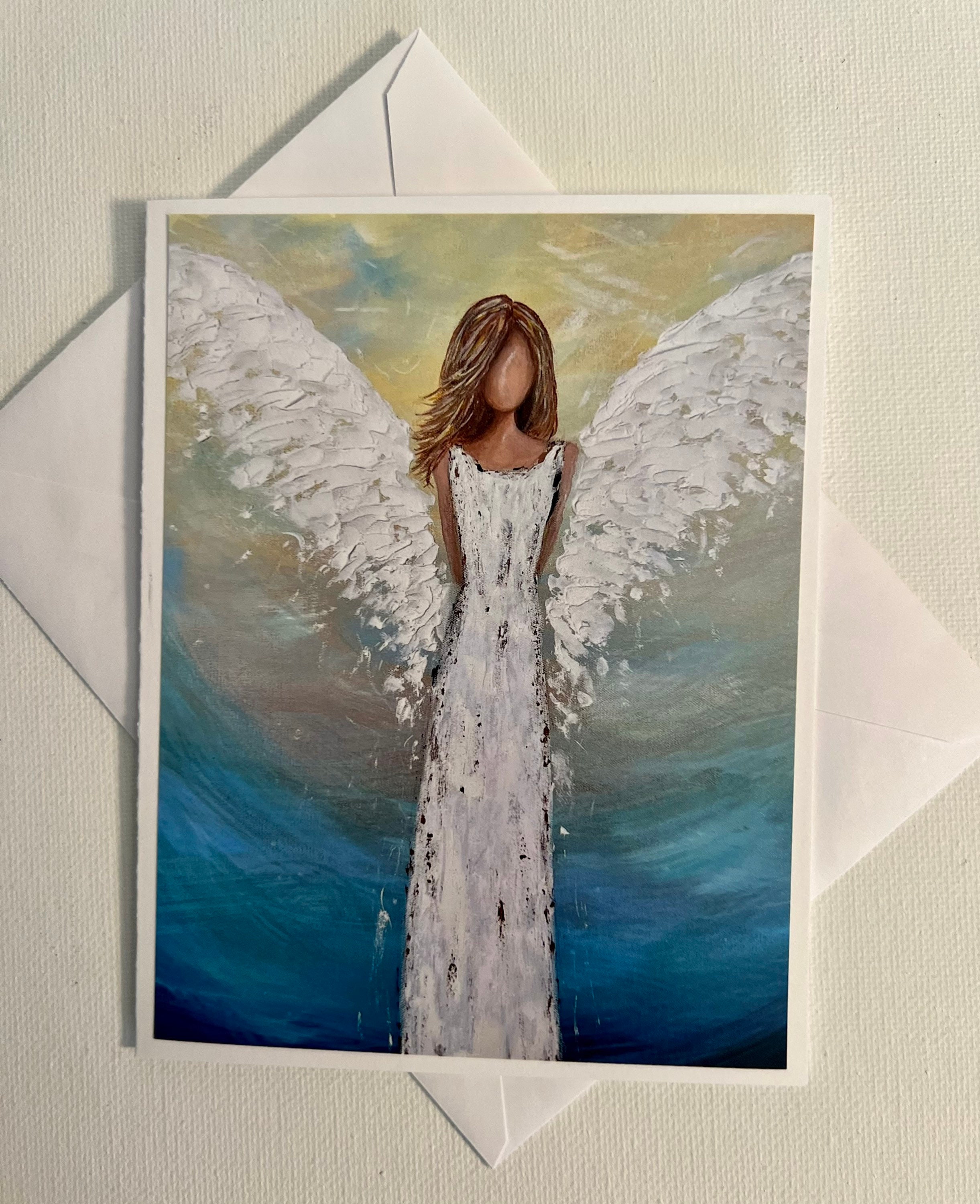 Angel Greeting Card Made From Original Artwork - Etsy