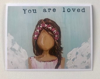 Joyful, encouraging and motivating greeting cards with quote “You are Loved”