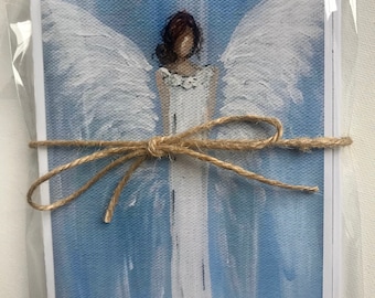 Set of Angel Greeting Cards includes 4 various angel artwork
