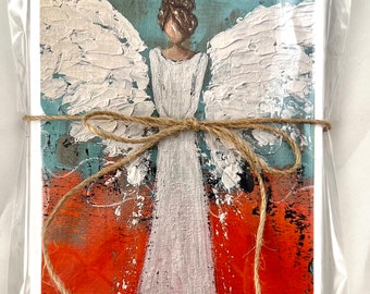 Set of Angel Greeting Cards includes 4 various angel artwork