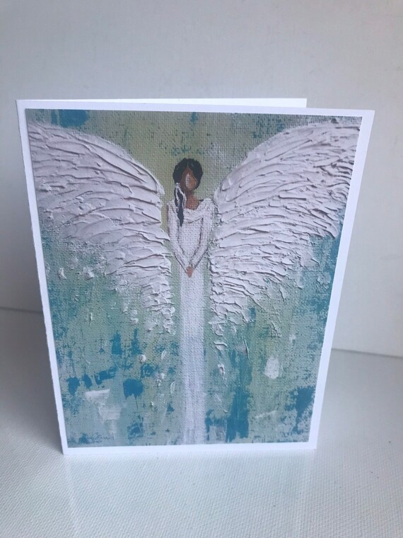 Angel Greeting Card Made From Original Artwork | Etsy