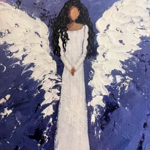 African American Angel Greeting Card made from original angel painting