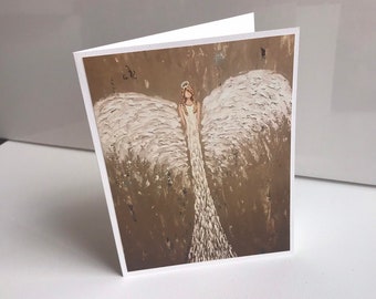 Angel Greeting Card / Angel Note Card / Blonde Angel Picture Greeting Card / Blank Note Card / Angel Stationery