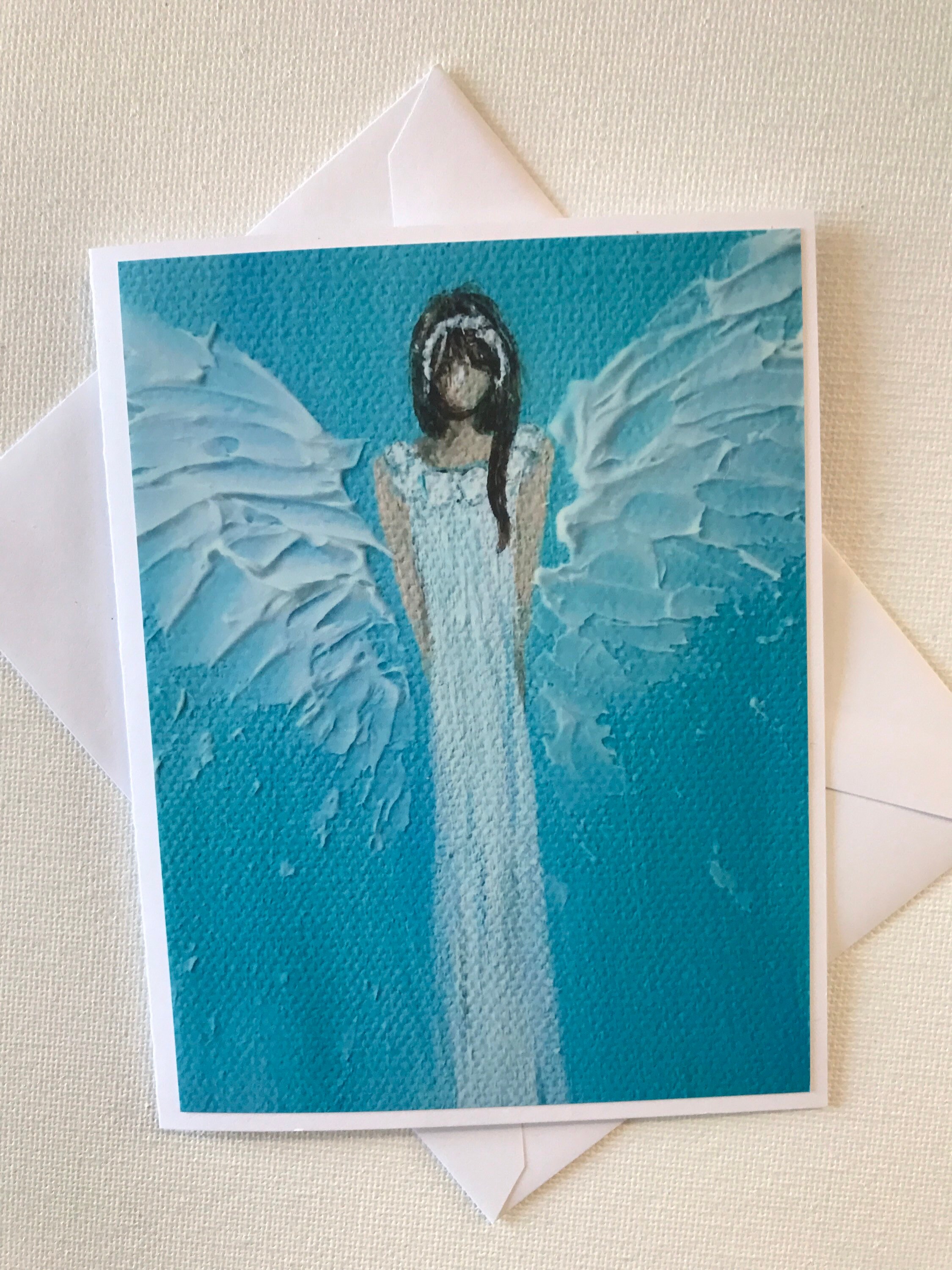 Angel Greeting Card Made From Original Artwork - Etsy