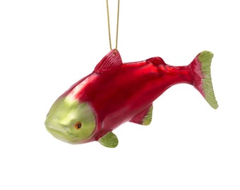 Dynasty Gallery Hand Crafted Glass Christmas Tree Ornament or Figurine Fish Rainbow Trout