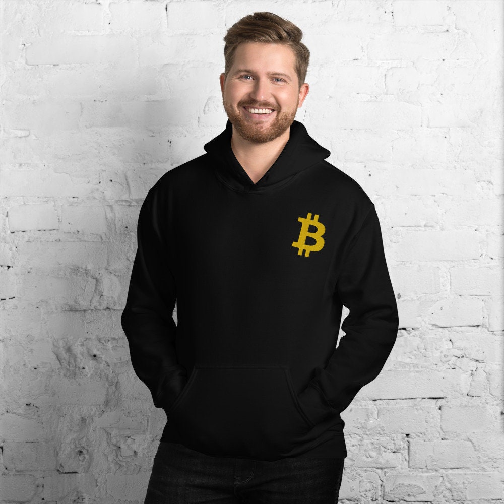 Bitcoin Bold Logo Embroidered Unisex Hoodie Sweatshirt Crypto - Etsy