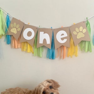 Custom Dog birthday banner-puppy birthday banner-dog age banner-dog pawty-dog birthday celebration-birthday banner-Dog birthday decor-