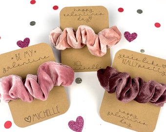 Galentine's Day Party Favor for Friends-Galentine's gift-Velvet scrunchies-Valentine's Gift-Galentine's Brunch-Galentine's Party-Scrunchies