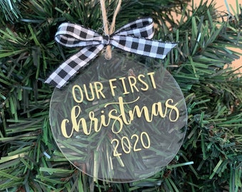 our first christmas ornament-newlywed ornament-first christmas ornament-couples first christmas-personalized christmas ornament-