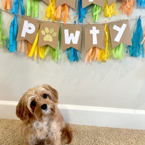 Dog birthday banner-let&#39;s pawty banner-Custom Dog birthday banner-puppy birthday banner-dog pawty-puppy first birthday-Dog birthday decor