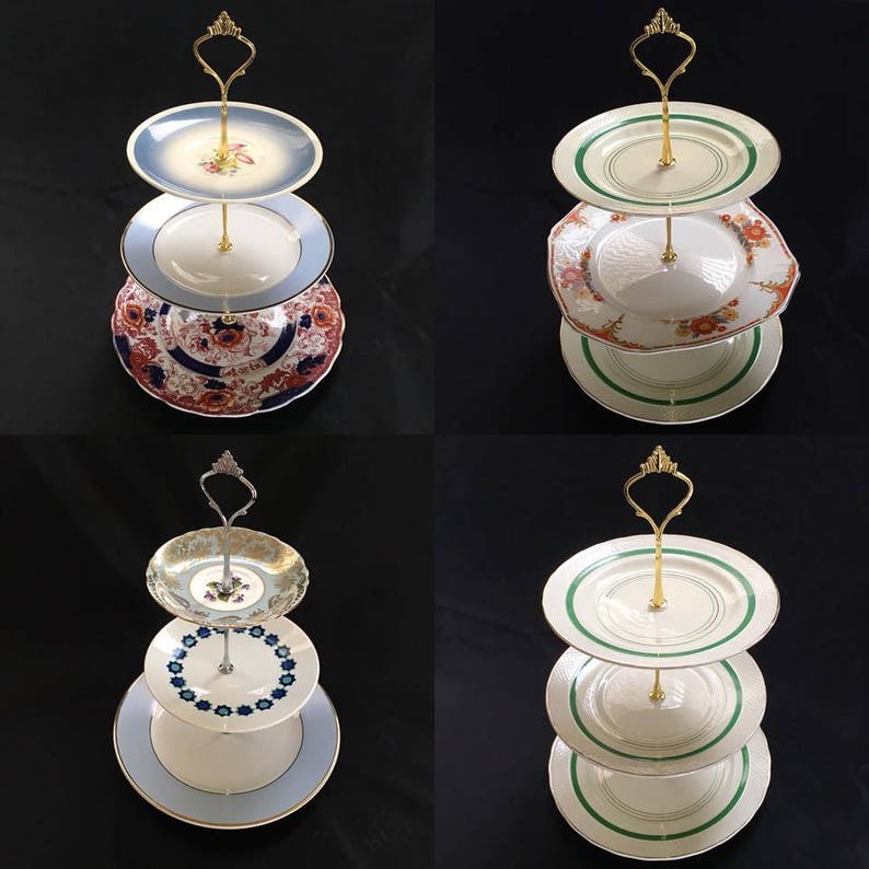 Vintage Retro Cake Stands Harlequin sets