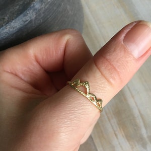 Berg Ring 14k Gold Gebirgskette Ring Bergspitze Ring Schnee Spitze Minimalist Ring Snowboarder Midi Ringe Silber Rosegold