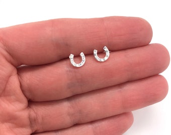 925 Sterling Silver Tiny Horseshoe Stud Earrings Equestrian Jewelry Horse Jewelry Horse Lover Gift Dressage Earrings Horse Studs Rose Gold