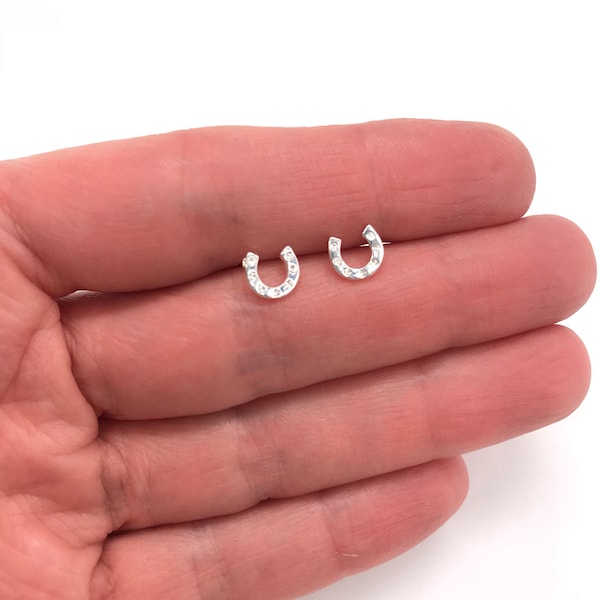 925 Sterling Silver Tiny Horseshoe Stud Earrings Equestrian Jewelry Horse Jewelry Horse Lover Gift Dressage Earrings Horse Studs Rose Gold