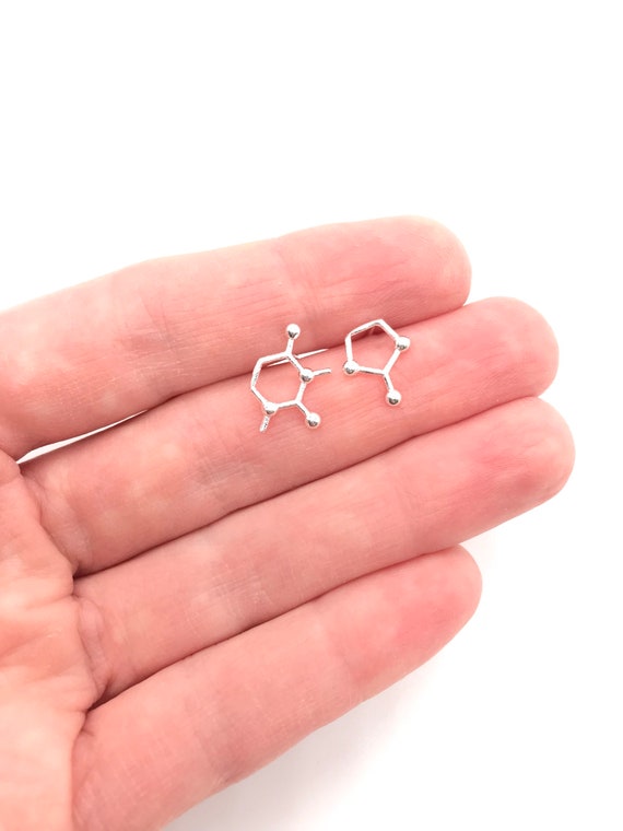 925 Sterling Silver Coffee Molecule Earrings Caffeine Earrings Science Earrings Gilmore Girls Coffee Earrings Molecule Gift Ideas Student