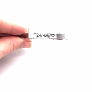 Ohana Family Engraved Bracelet Cuff Hawaiian Word means Family means nobody gets left behind or forgotten Lilo and Stitch Hawaii Silver